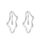 Zircon-encrusted sea wave wind chime earrings