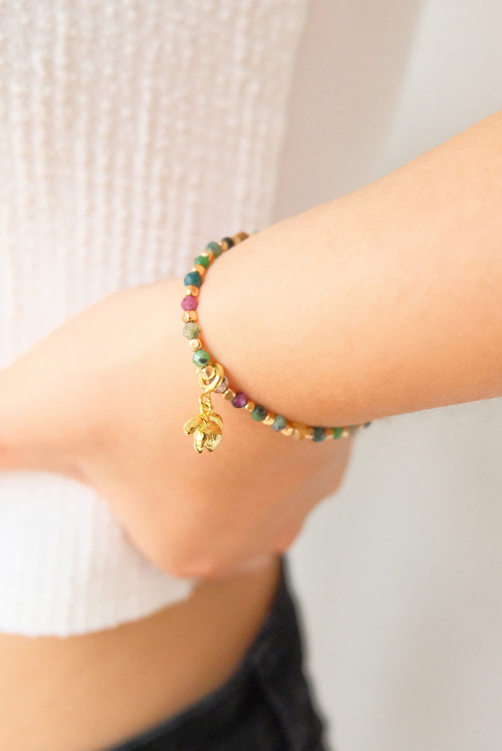 Indian agate natural stone bracelet