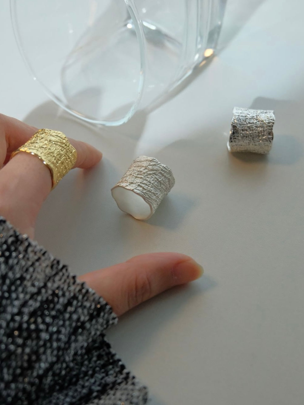 Volcanic rock texture with wide openings, bright golden