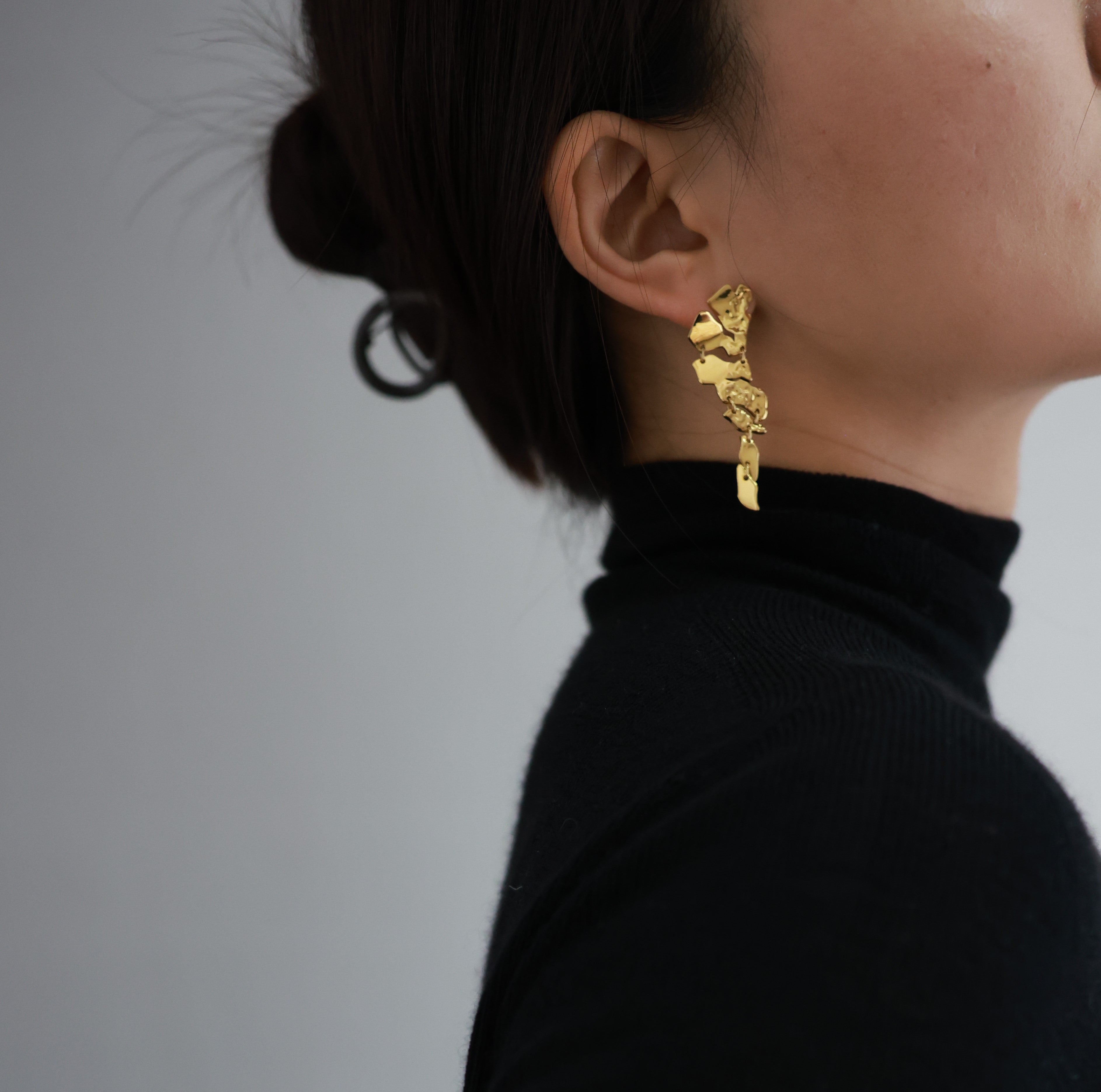 'Broken Rock' Texture Patchwork Earrings