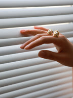 Baroque pearl rock small square stud earrings