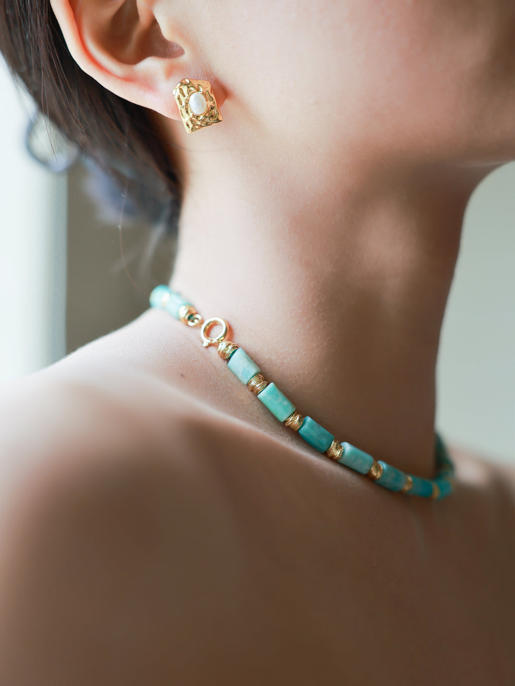 Retro natural Tianhe stone DIY detachable two-wear bracelet necklace choker