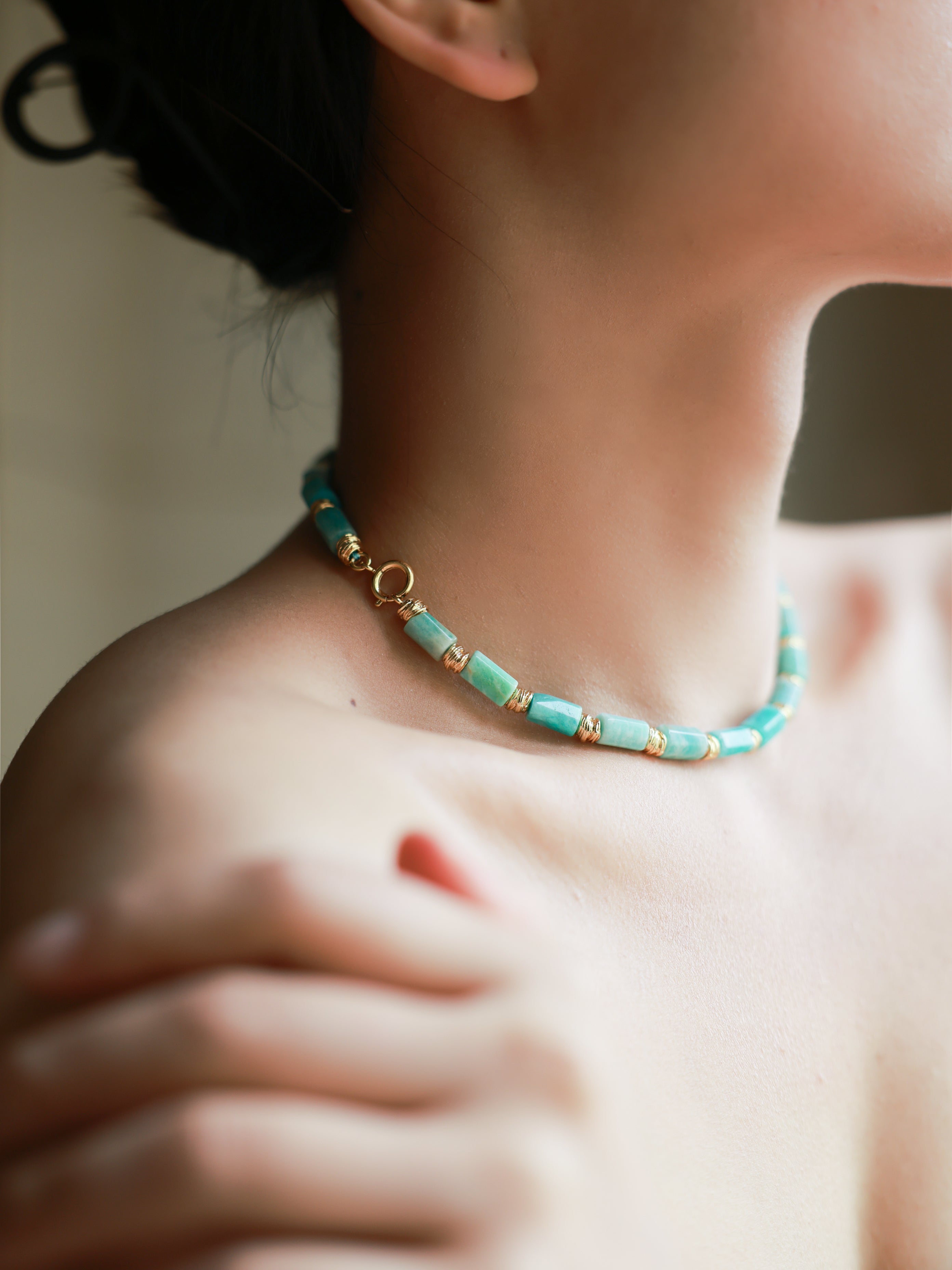 Retro natural Tianhe stone DIY detachable two-wear bracelet necklace choker