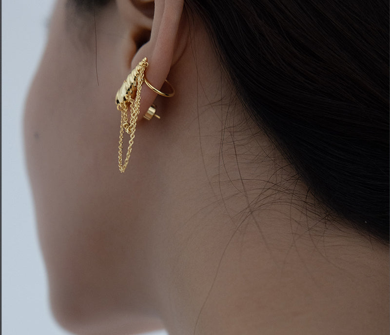 Elven Conch Tassel Earrings