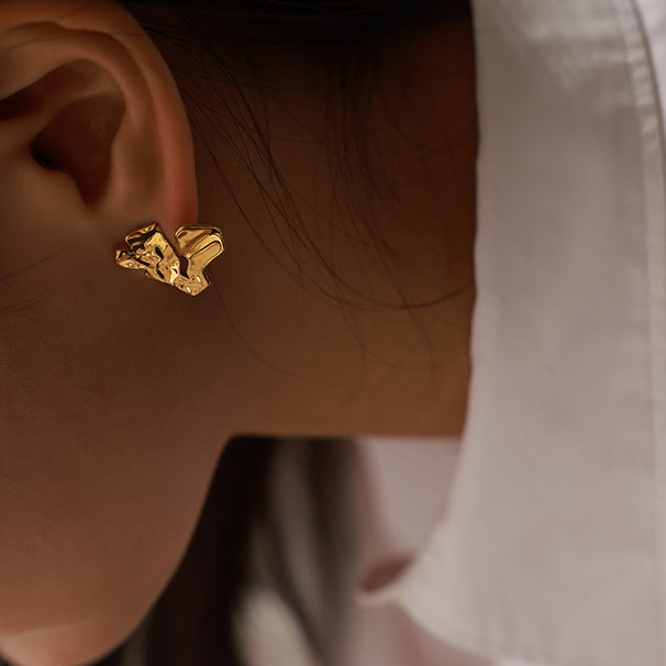 Rock Heart Stud Earrings