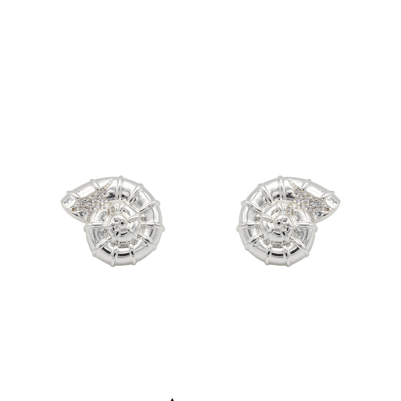 Hallucinogenic Nautilus Earrings-Silver