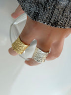 Volcanic rock texture with wide openings, bright golden