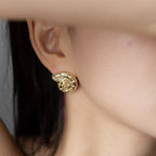 Hallucinogenic Nautilus Earrings-Silver