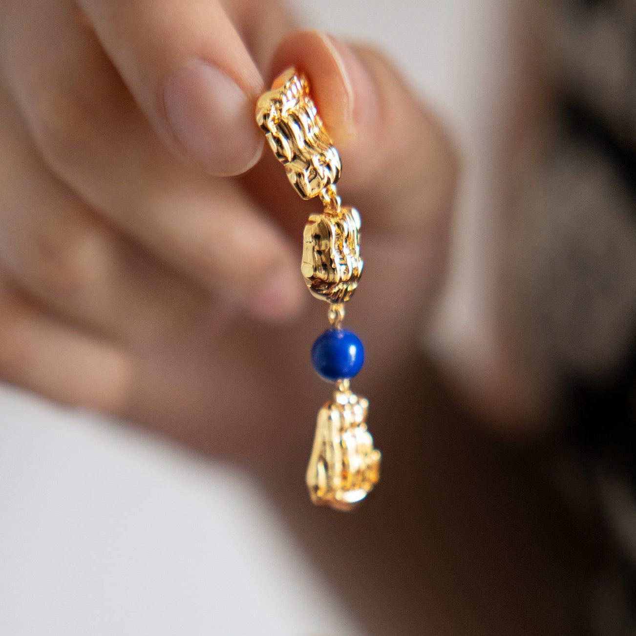 "Temple Story" Lapis Lazuli Earrings