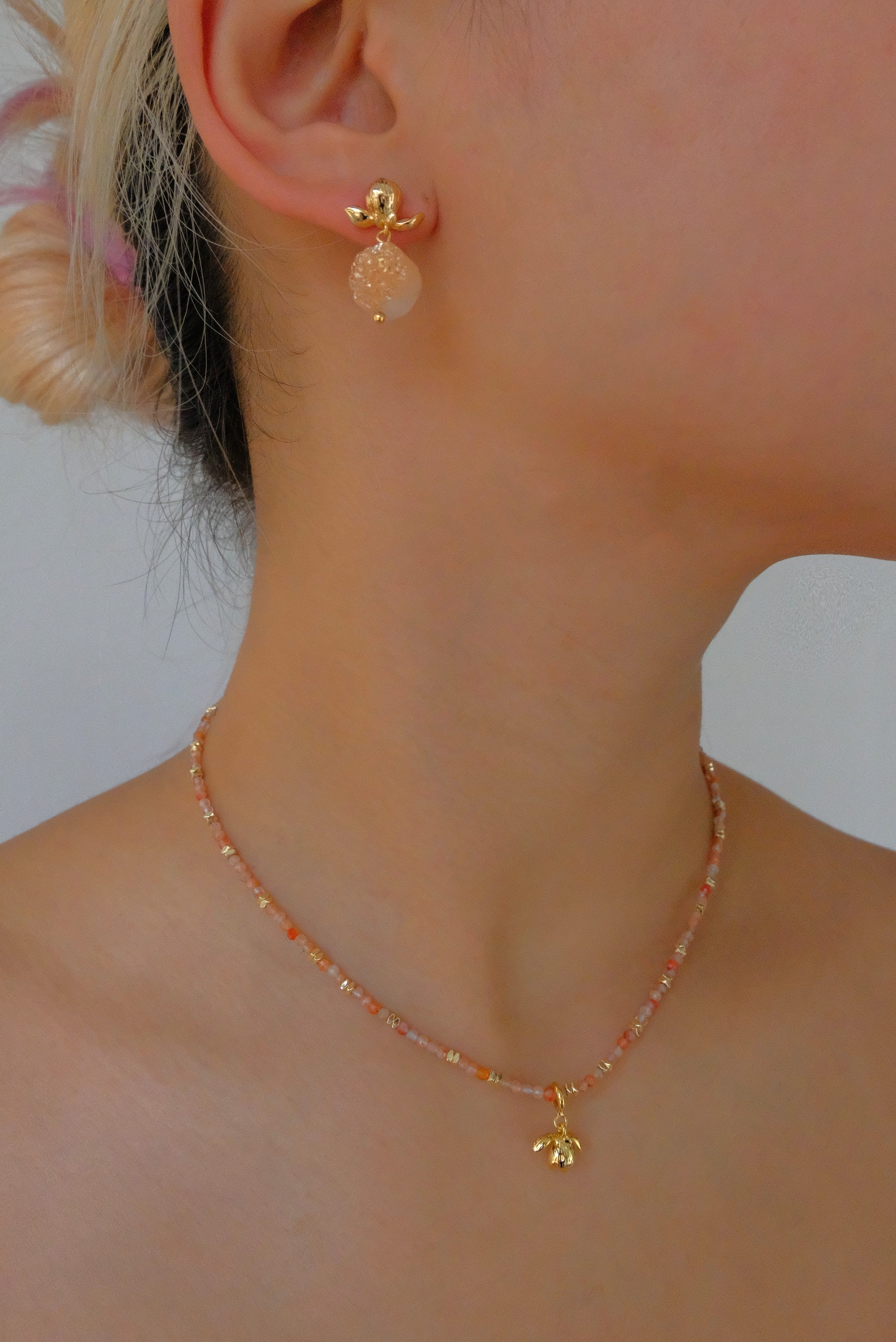 Natural Crystal Bud Earrings