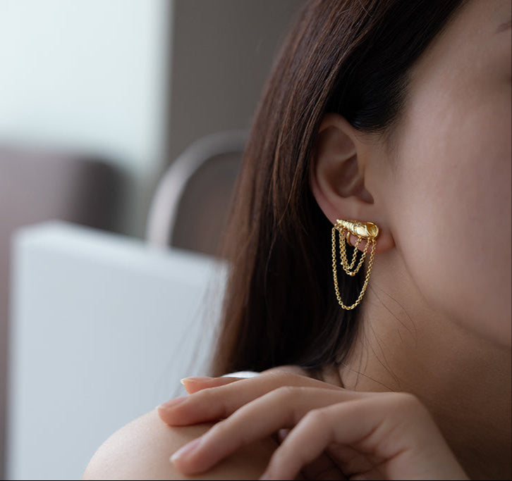 엘프 소라 장식 귀걸이