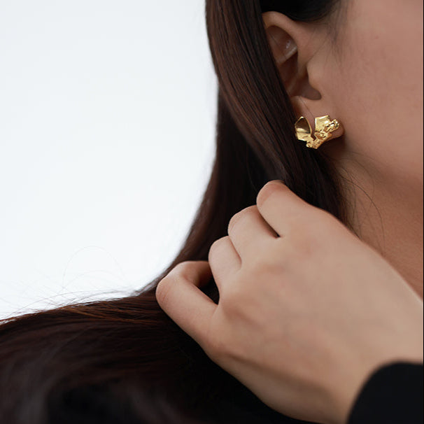 Rock Heart Stud Earrings