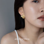 Hallucinogenic Nautilus Earrings-Silver