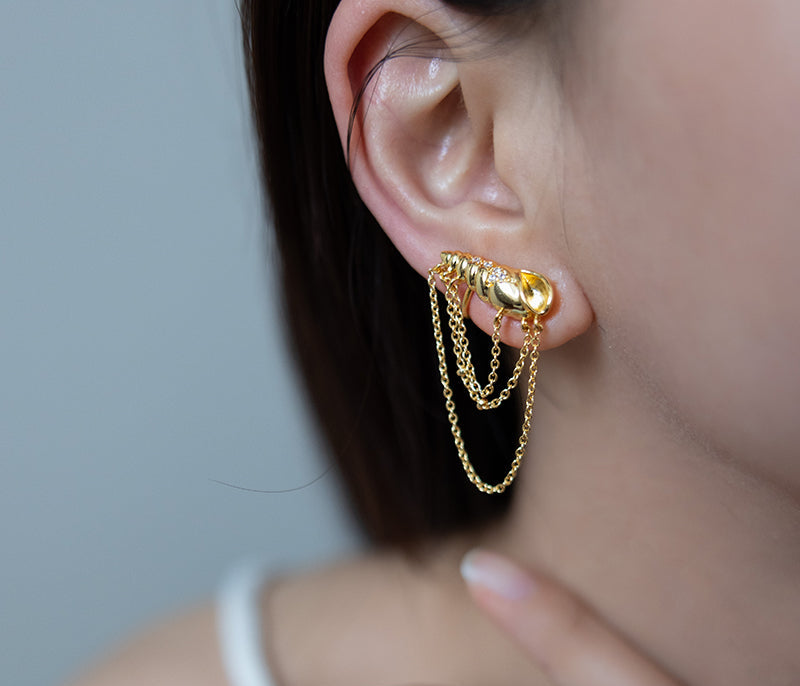 Elven Conch Tassel Earrings