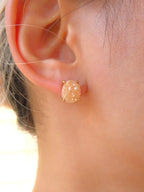 Citrine Crystal Tooth Stud Earrings.