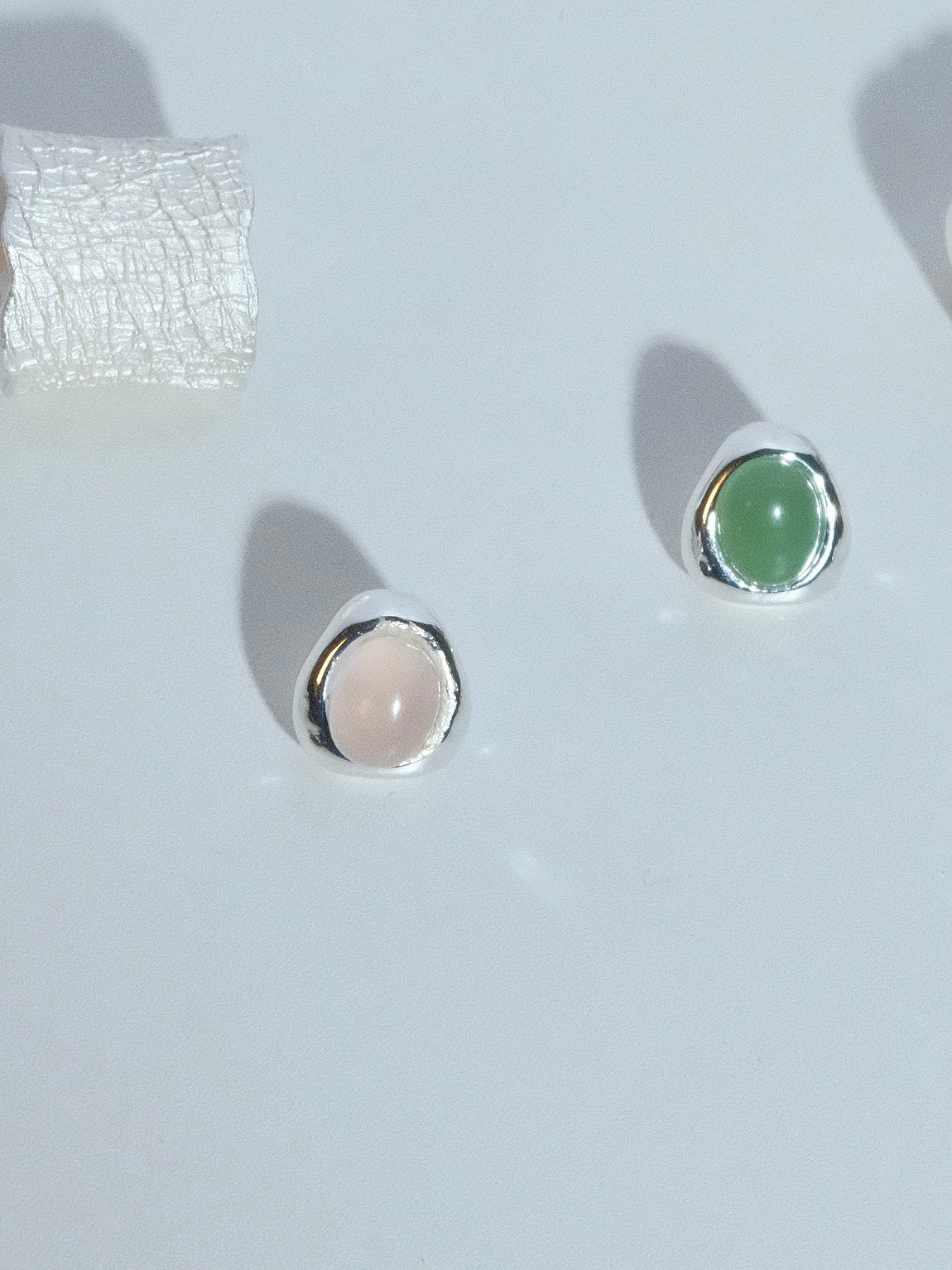 Handcrafted ear pendants made from natural stones