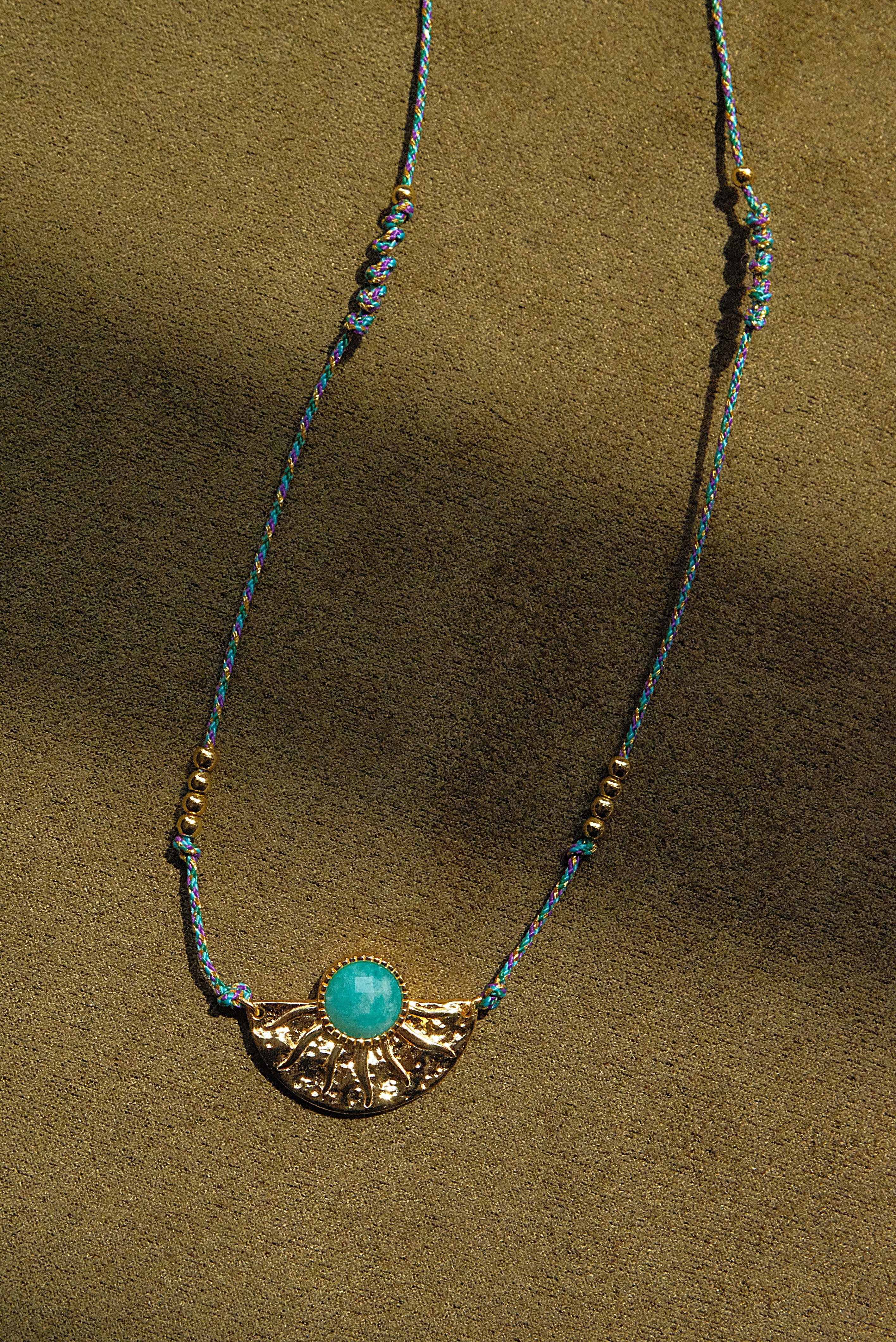 Natural Tianhe Stone Braided String Necklace