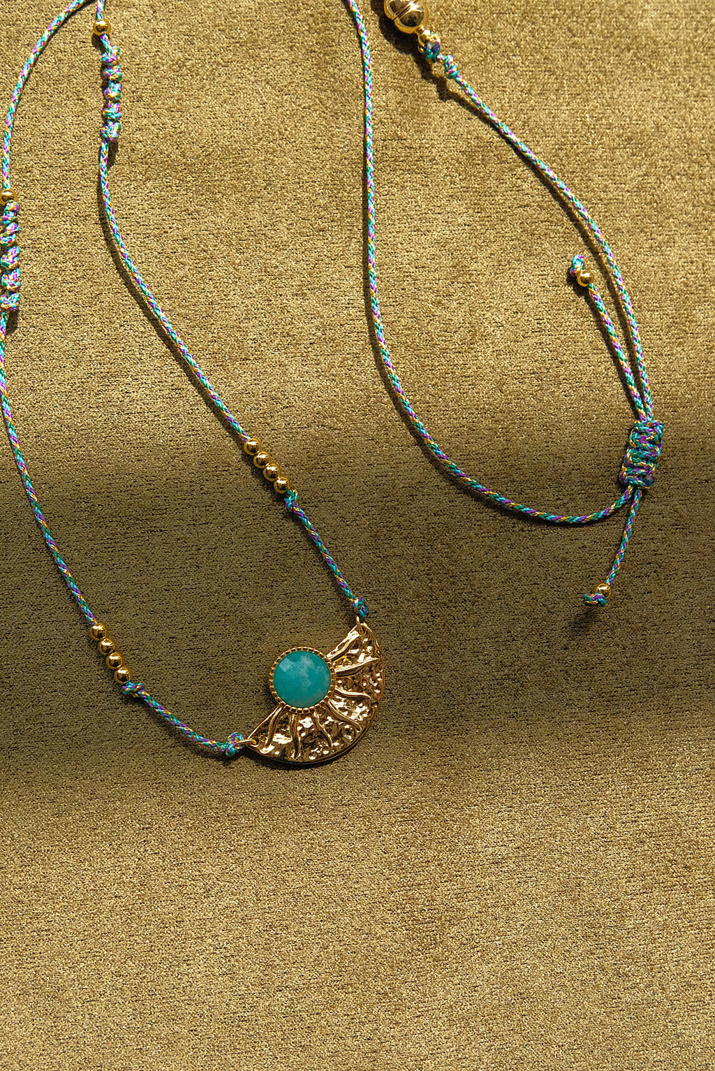 Natural Tianhe Stone Braided String Necklace