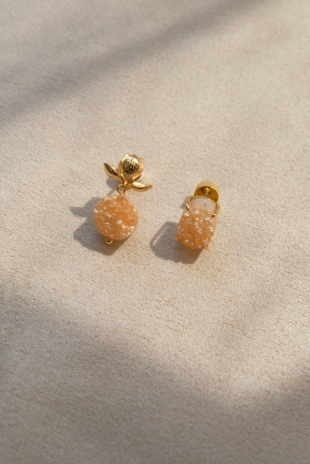 Natural Crystal Bud Earrings