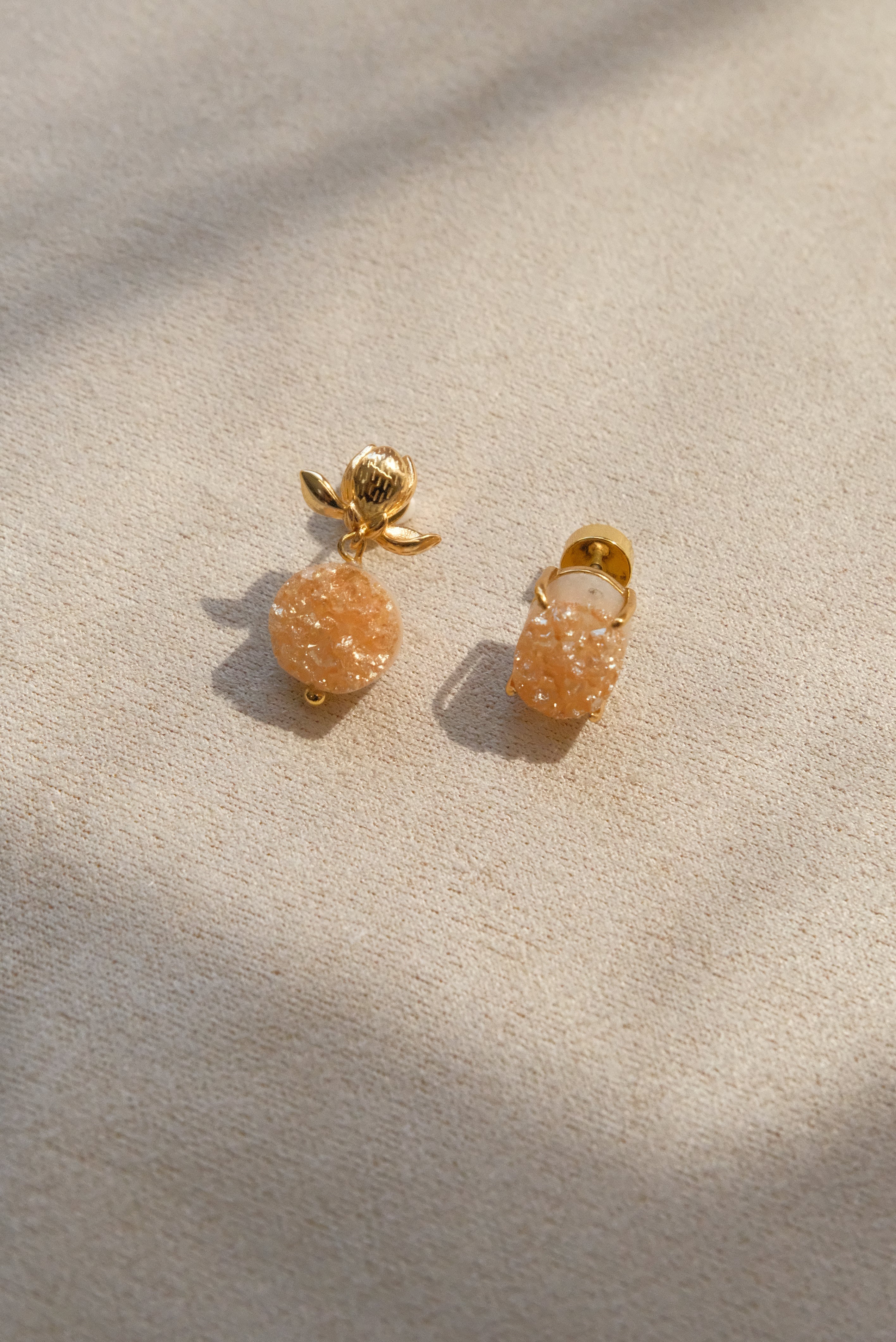 Natural Crystal Bud Earrings