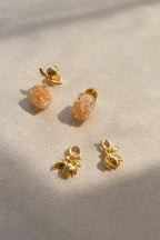 Citrine Crystal Tooth Stud Earrings.