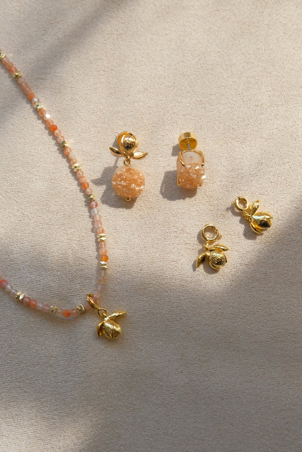 Natural Crystal Bud Earrings