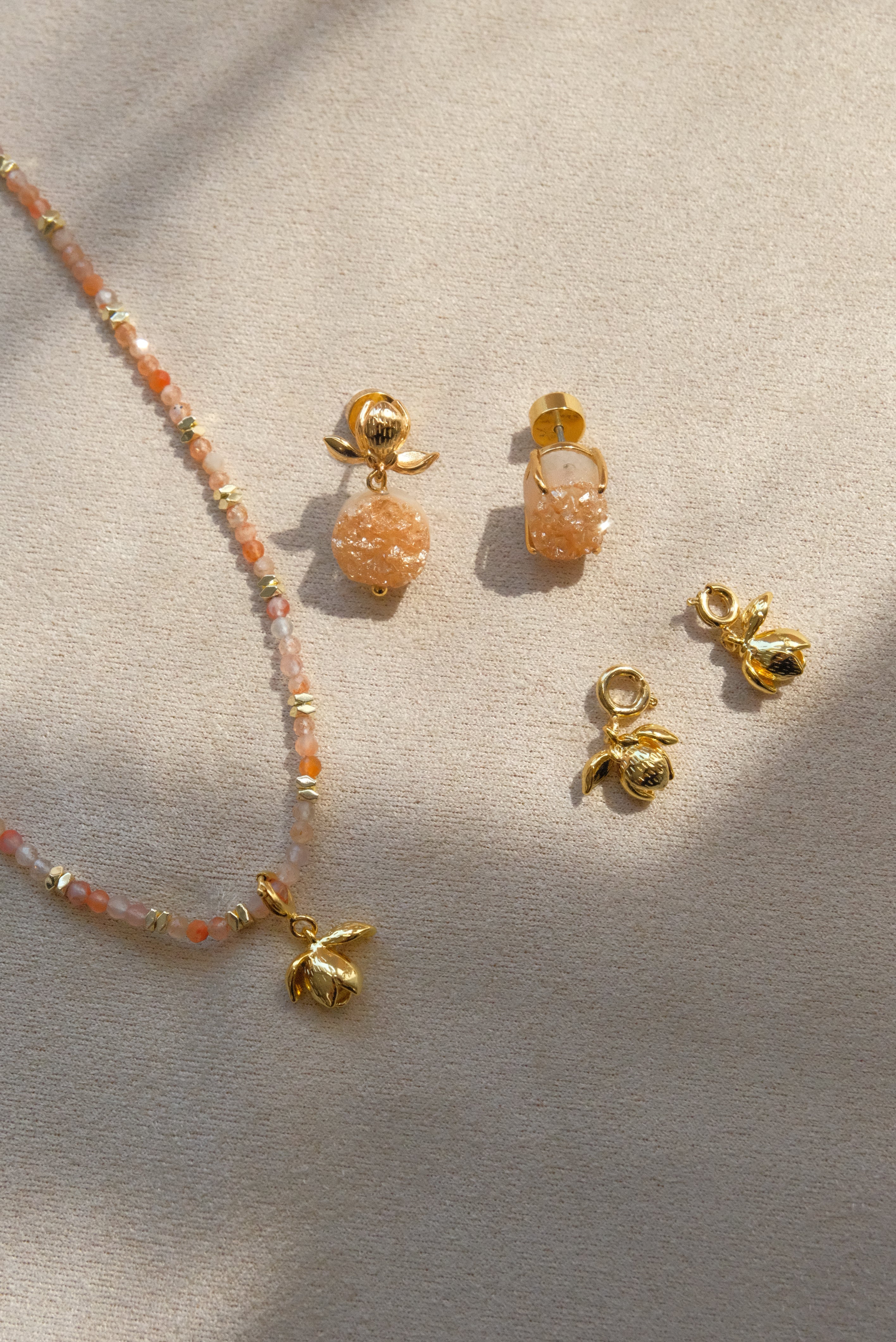 Natural Crystal Bud Earrings