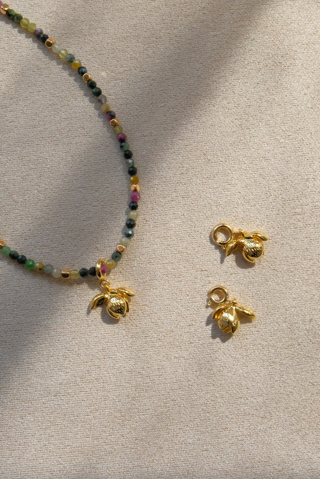 Indian Ruby & Emerald Natural Stone Clavicle Chain