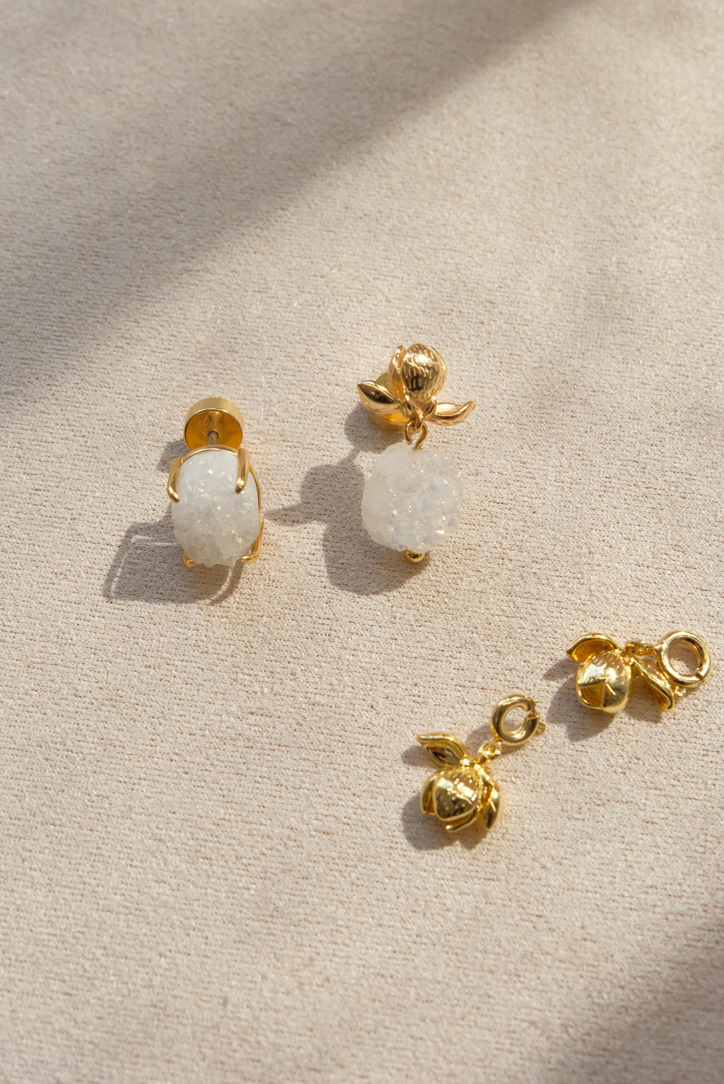 Citrine Crystal Tooth Stud Earrings.