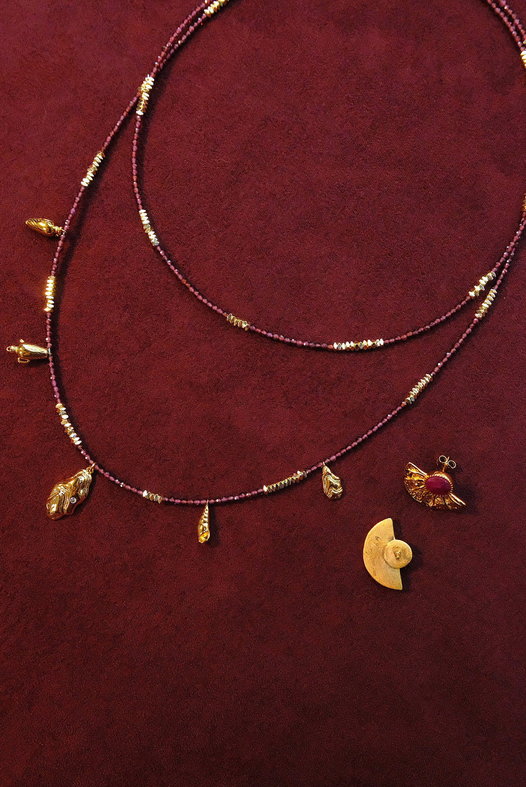 Nile Garden Collection Natural Stone Necklace (Long Chain)