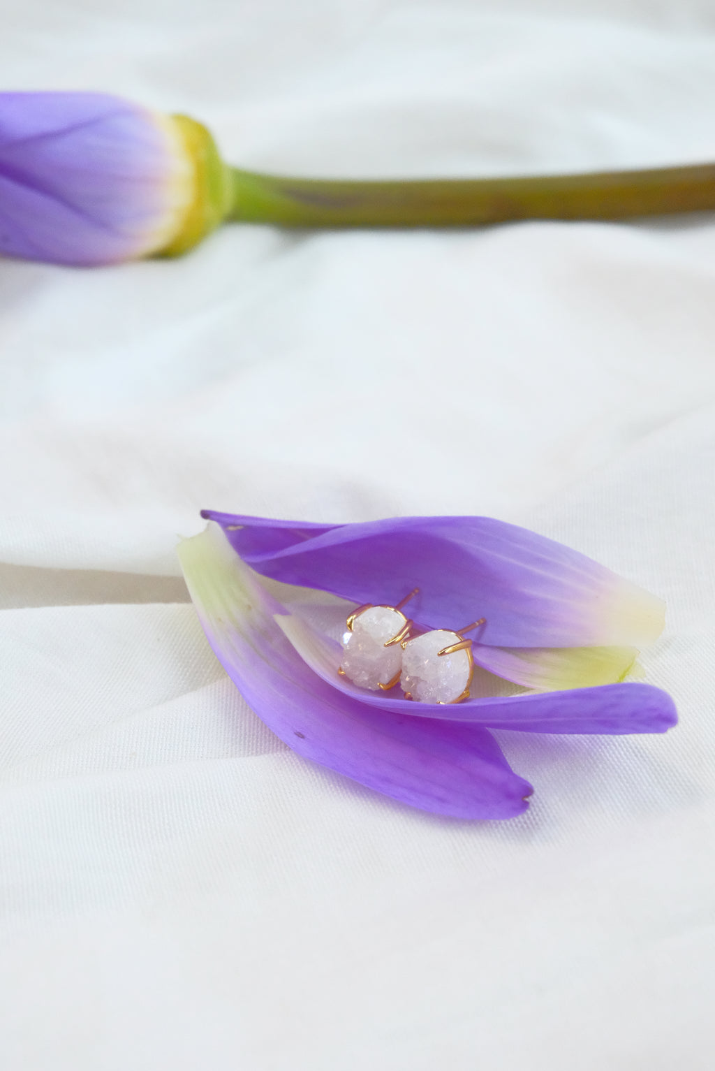 Citrine Crystal Tooth Stud Earrings.