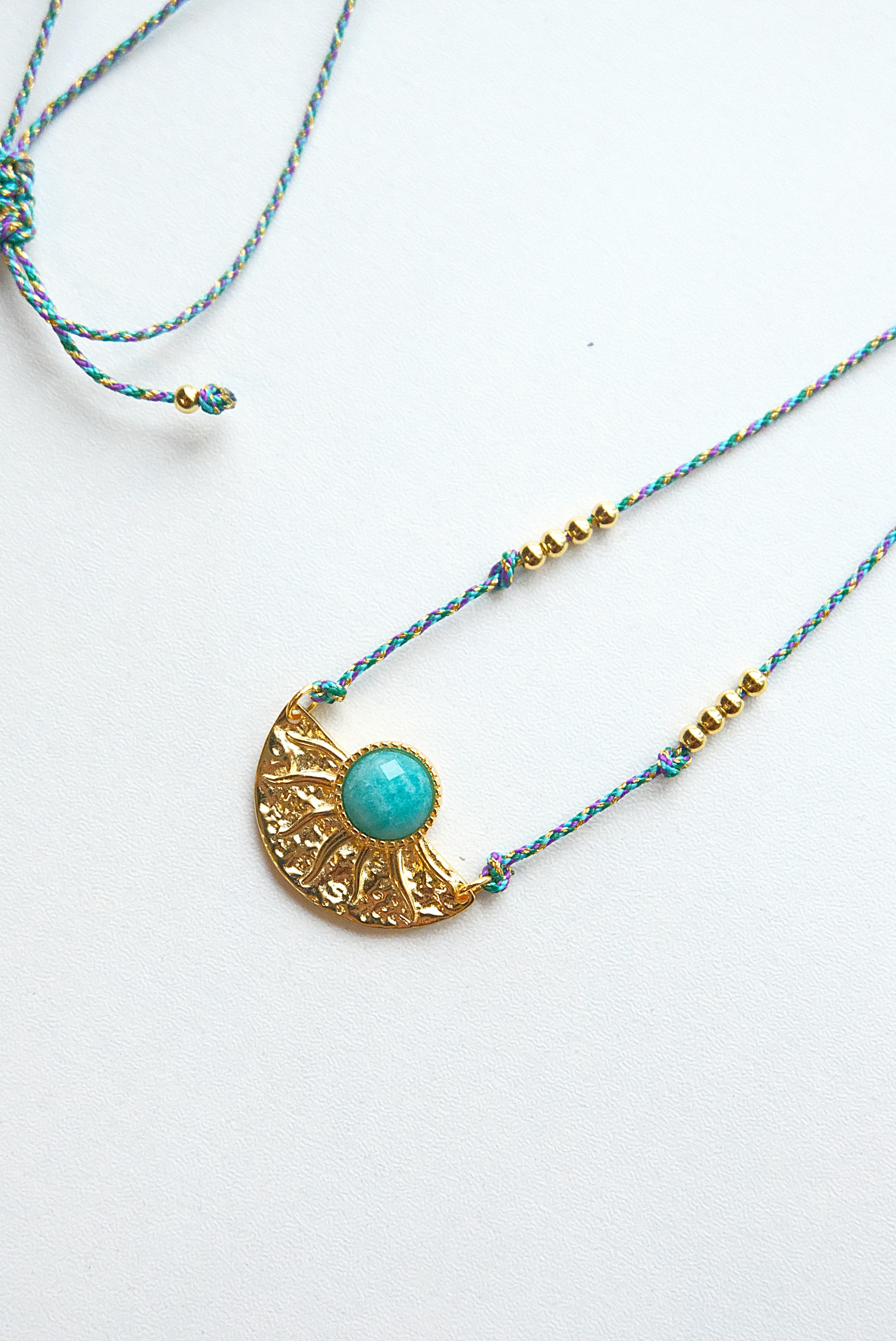 Natural Tianhe Stone Braided String Necklace