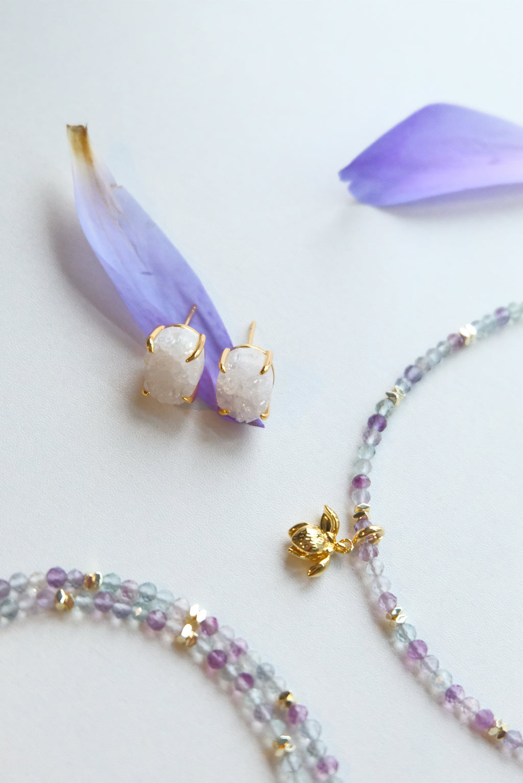 Citrine Crystal Tooth Stud Earrings.