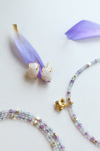 Citrine Crystal Tooth Stud Earrings.