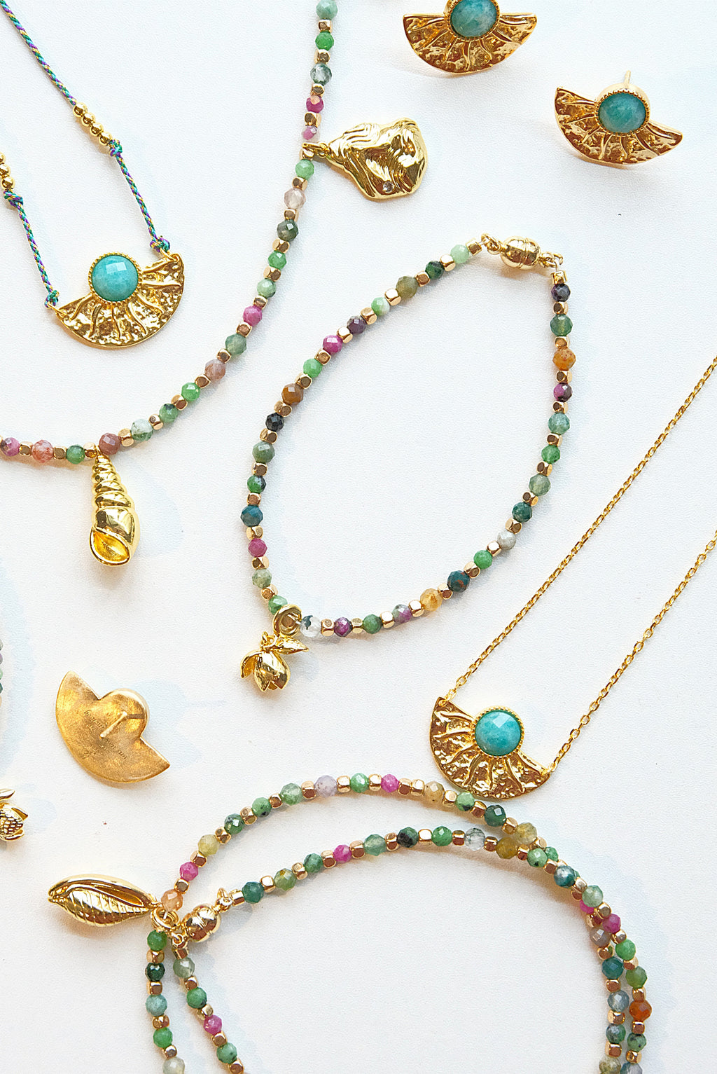 Natural Tianhe Stone Braided String Necklace