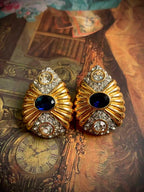 Gilt Blue Eye · Vintage Starburst Earrings