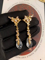 Gilt Broken Light · Vintage Ice Crystal Blossom Dangles