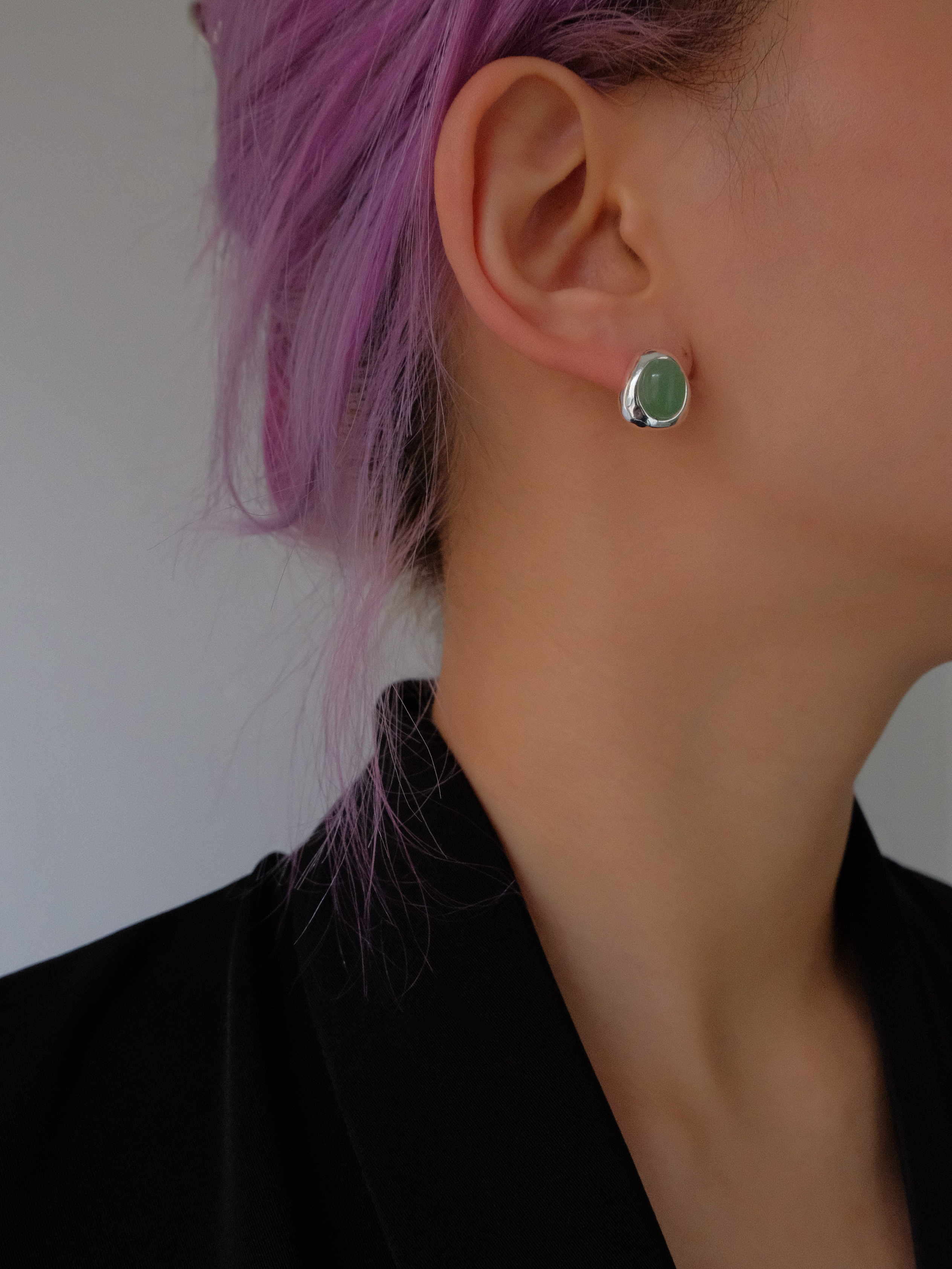 Handcrafted ear pendants made from natural stones